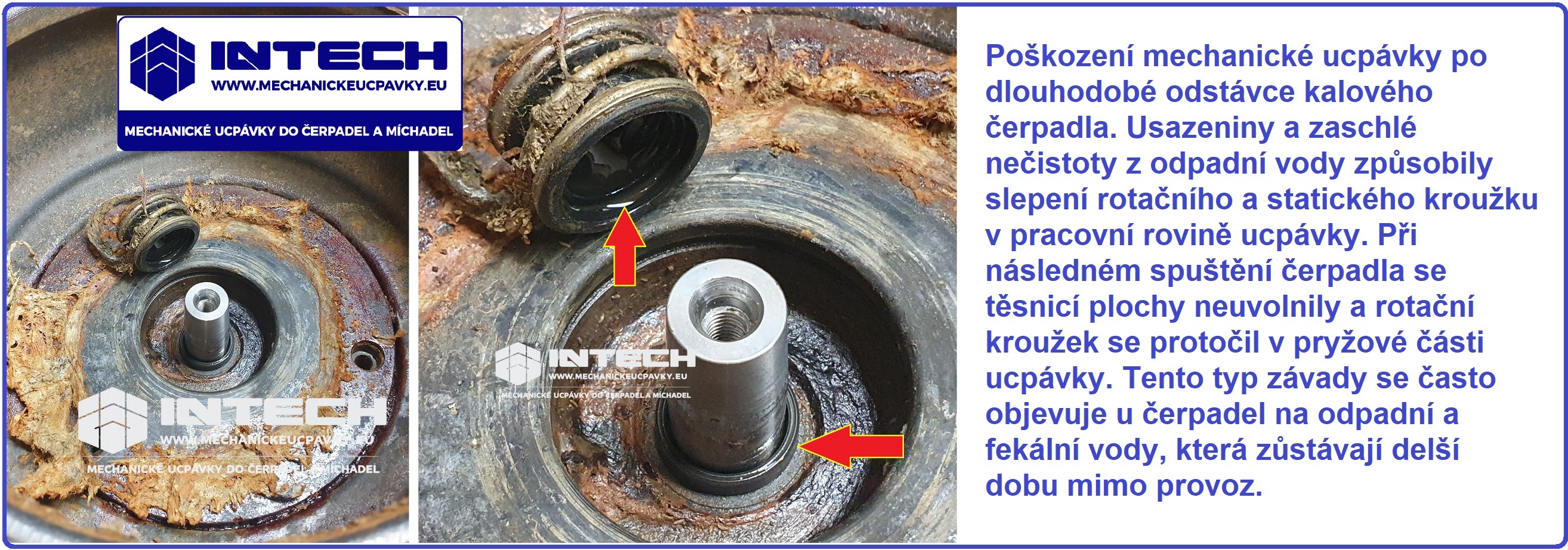 W Poškození mechanické ucpávky. rešení je řídící jednotka CONTROL nebo frekvenční měnič ECOPOWER